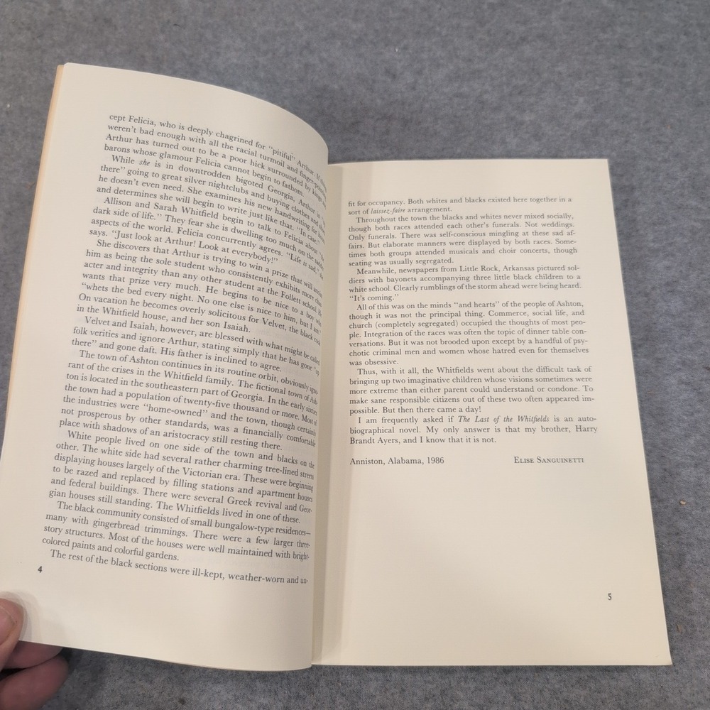 The Last of the Whitfields Elise Sanguinetti Paperback 1986 Alabama Classics - Picture 5 of 6